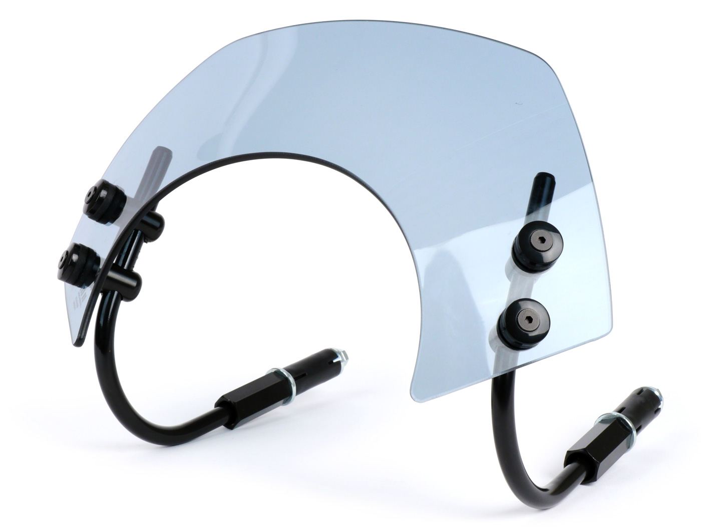 Sklypas su juodais laikikliais -MOTO NOSTRA, p=340mm, h=105mm- Vespa GTS 125-300 HPE (2019-) cc - dūmų pilka