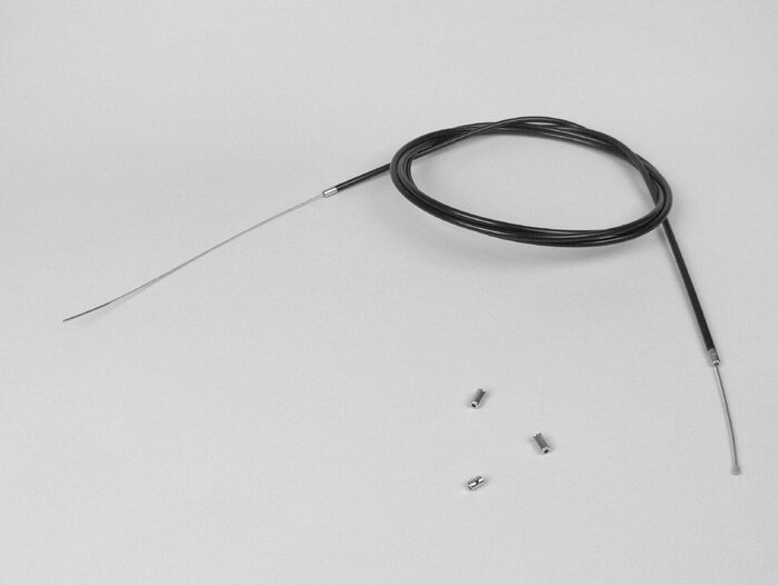 Universalus kabelių komplektas -Ø=1,2mm x 2500mm, žarna=2200mm, nipelis Ø=3,0mm x 3mm- naudojamas kaip Gazo trosas - pintas kabelis PTFE - juodas