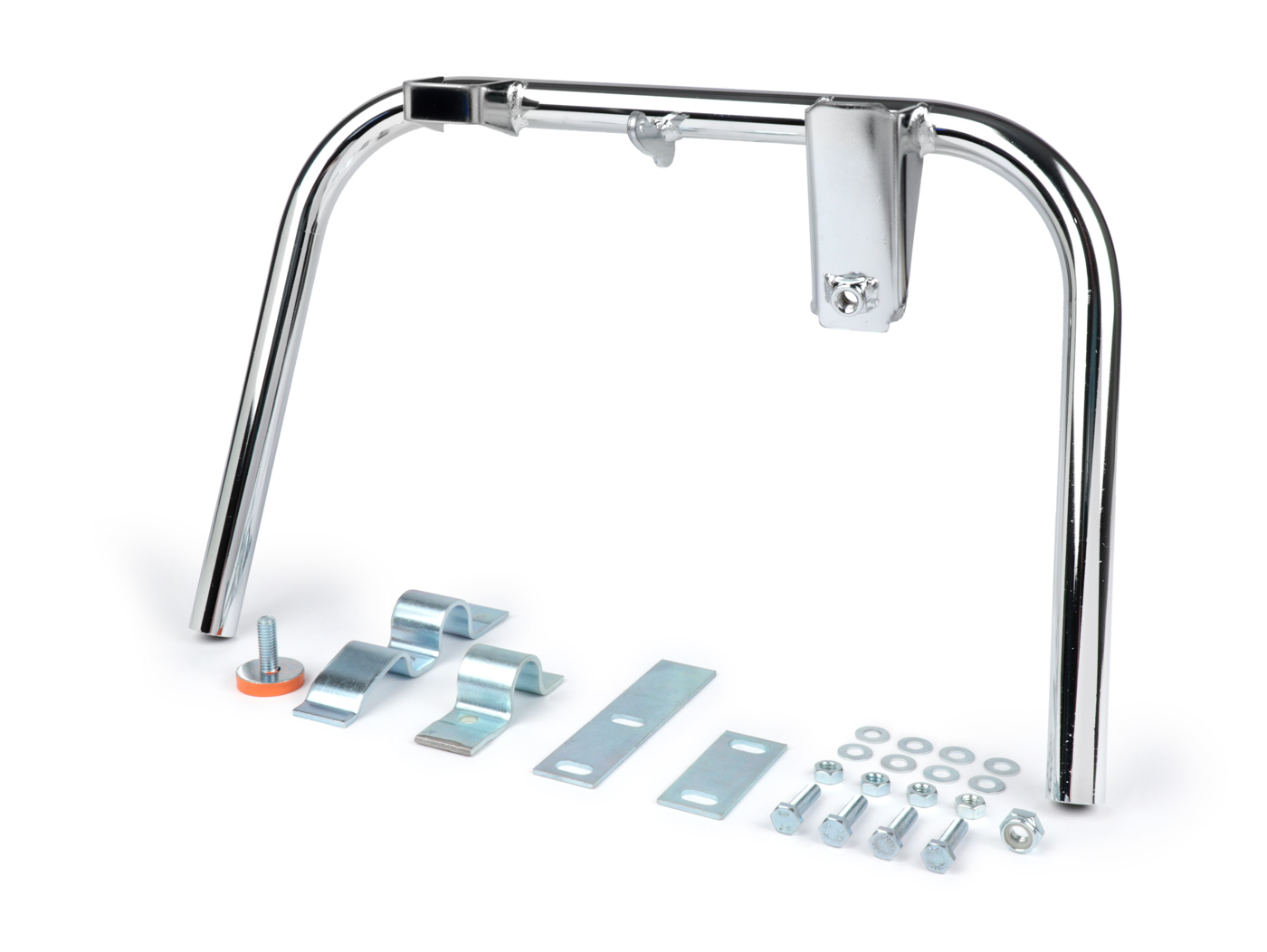 Centrinė kojelė BGM PRO Soft Stop V2 System Chrome, skirtas Vespa Smallframe 72-, V50, 90, PV125, ET3
