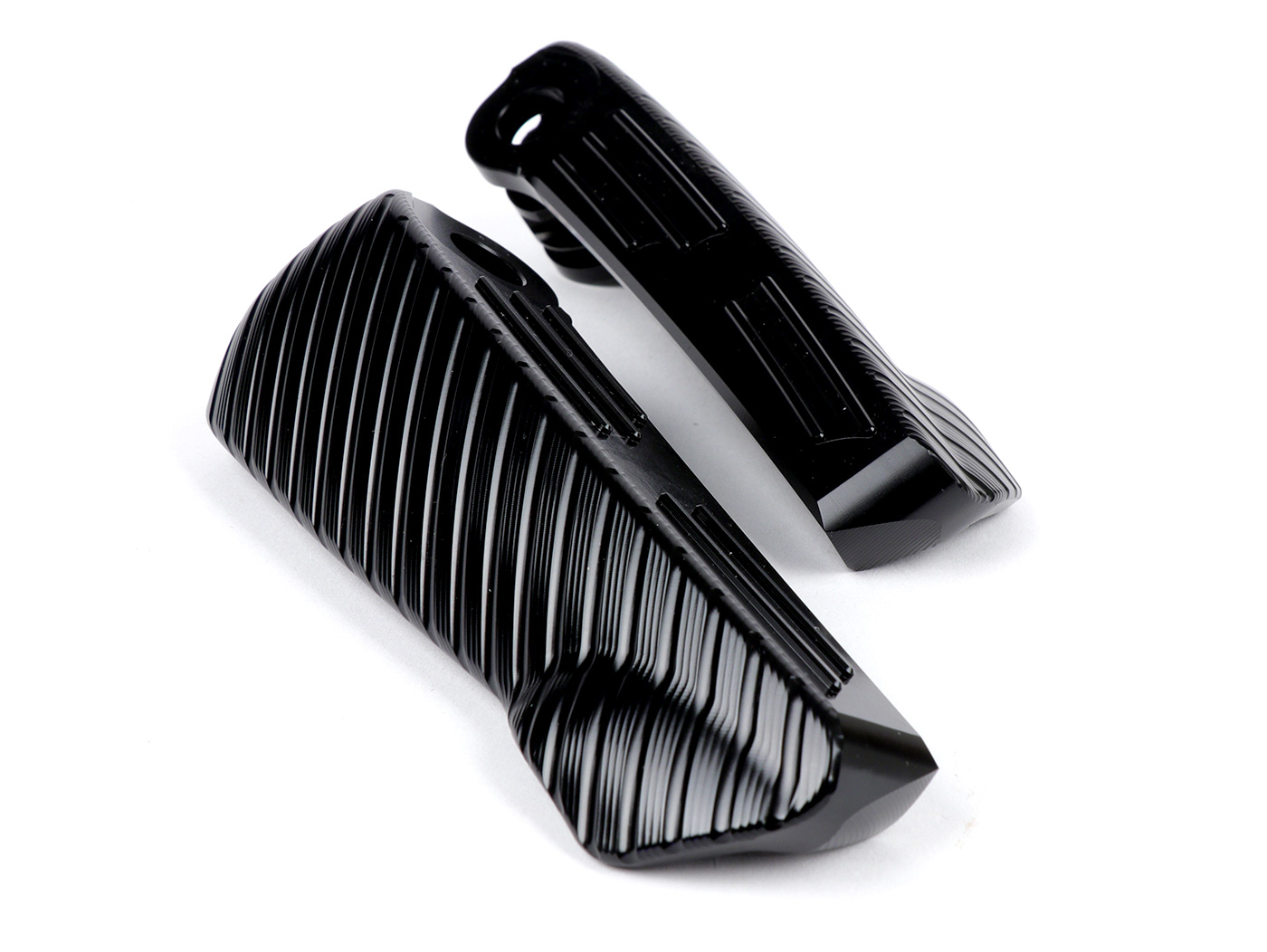 Kojų kaiščių pora -MOTO NOSTRA, CNC, juodai blizga- Vespa GT, GTL, GTS 125-300, GTV