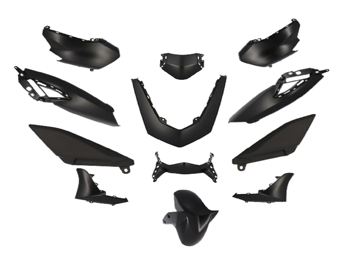 kėbulo komplektas 12 dalių juodas matinis Yamaha N-Max 125, 155i 2021-