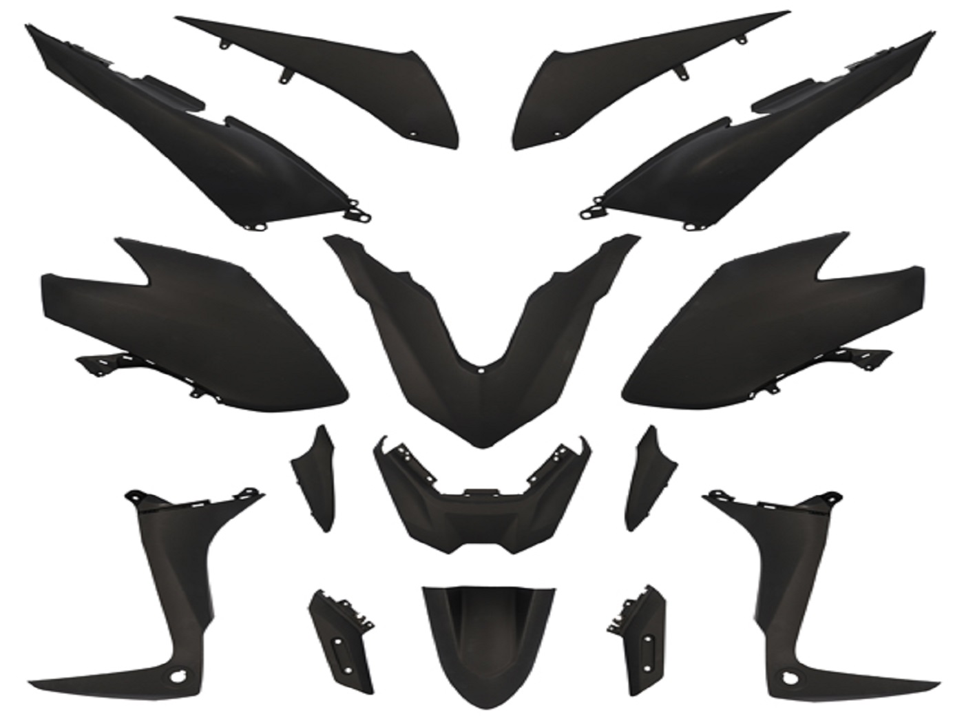 gaubto dalių komplektas 15 dalių juodas matinis Yamaha T-Max 560, T-Max 560 ABS Euro3 2017-2019 m.