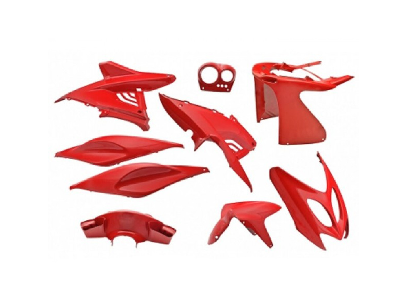 Plastikų komplektas EDGE 9 dalių raudonas Yamaha Aerox, MBK Nitro