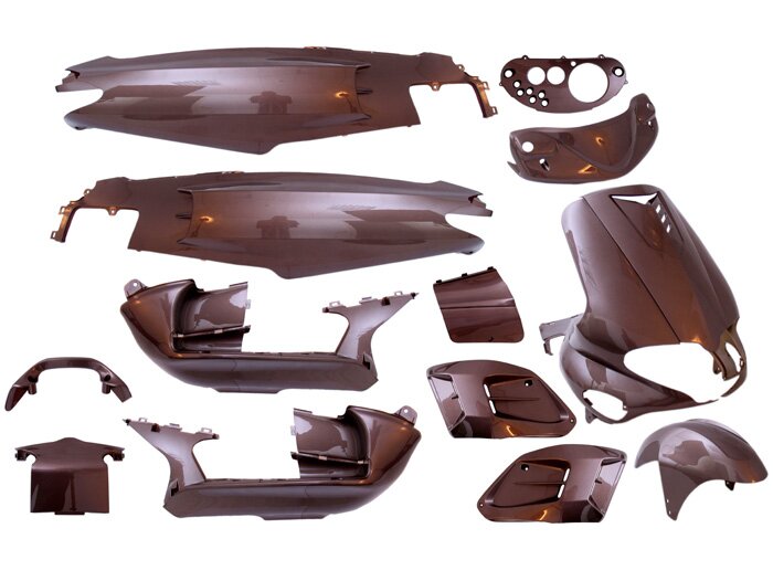 plastikų komplektas EDGE 15 dalių rudas metalinis, skirtas Gilera Runner -2005