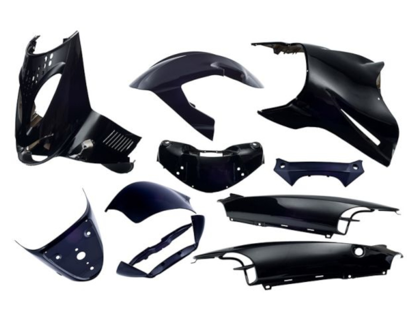 plastikų komplektas EDGE 11 dalių juodas metalinis, skirtas Aprilia SR SR50 Street 1998-