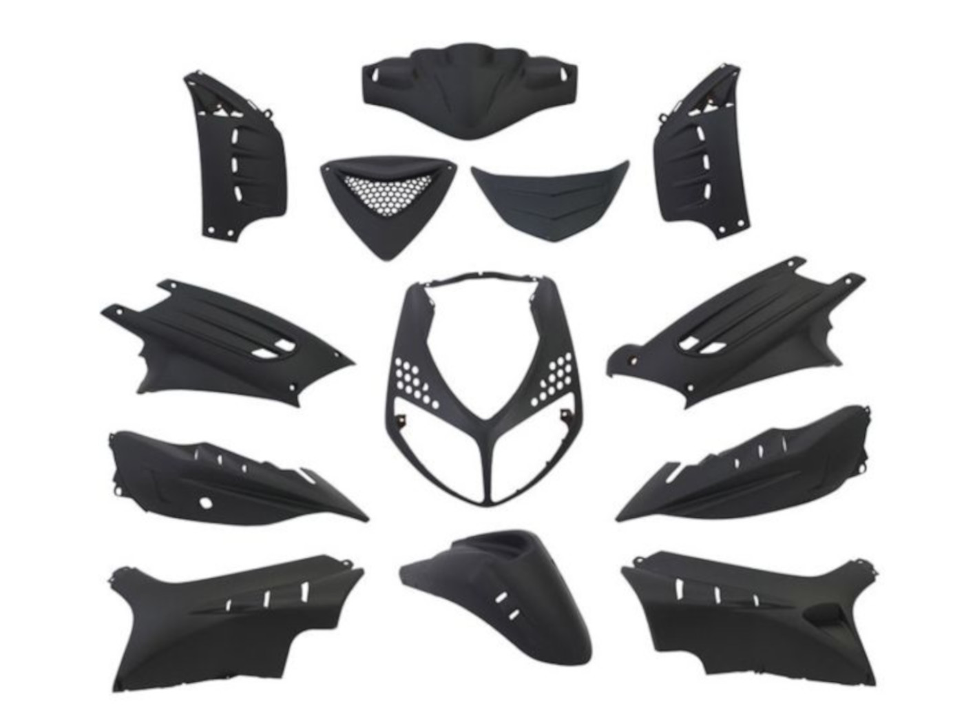 EDGE 13 dalių juodas matinis plastikų komplektas, skirtas Peugeot Speedfight 2