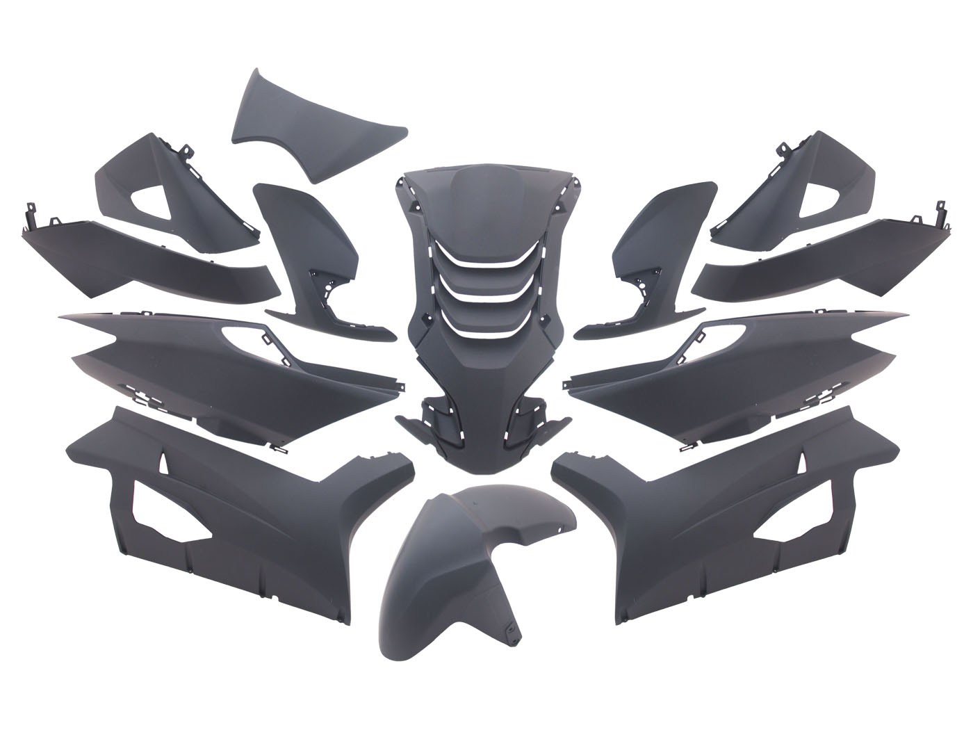 EDGE 14 dalių juodas matinis plastikų komplektas, skirtas Peugeot Speedfight 4