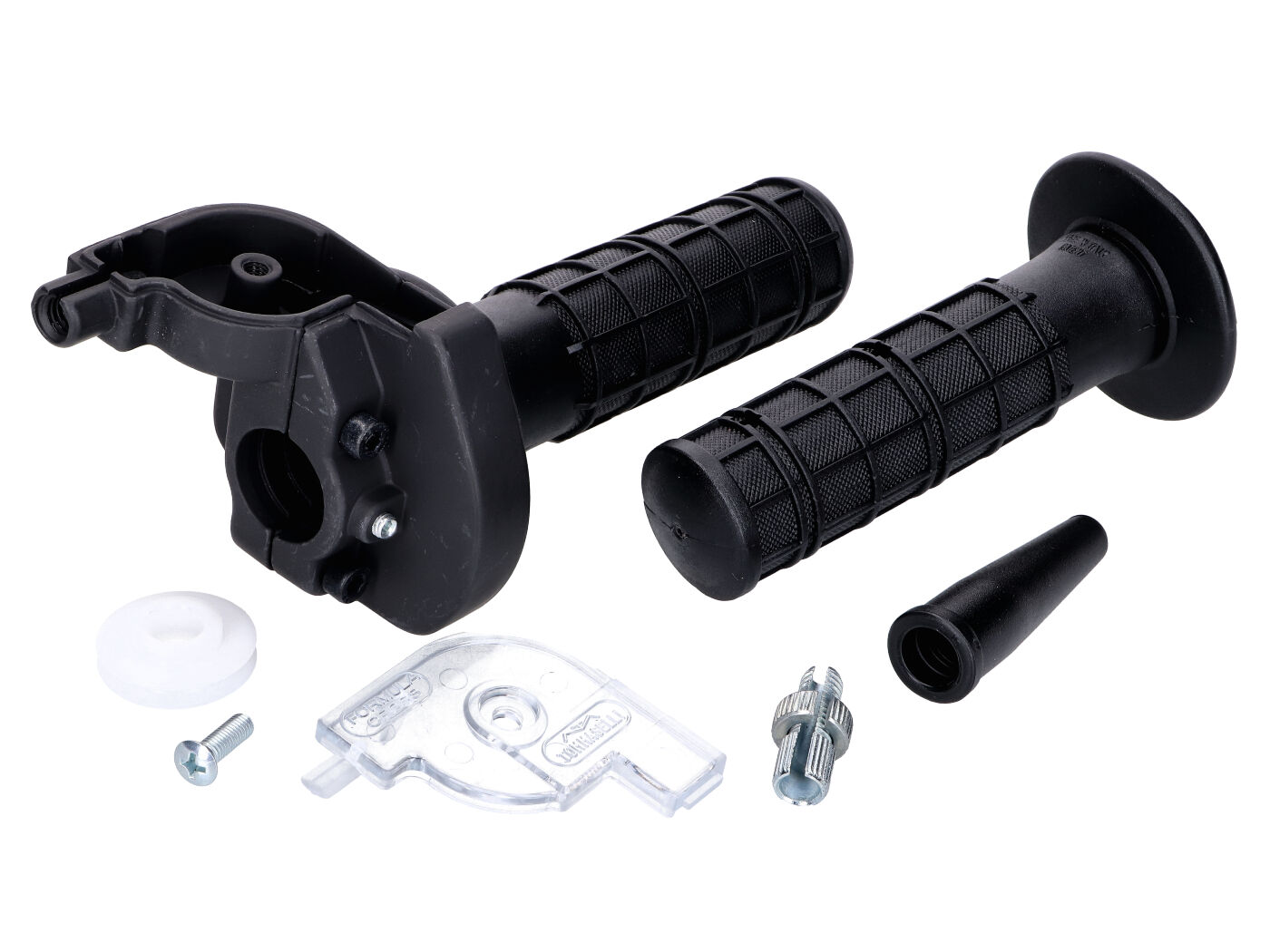 droselio rankenos komplektas Domino trumpo eiga aliuminio juodas 48mm eiga 2°/mm - universalus