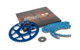 Grandinės komplektas 13x53 - 420 Stage6 aliuminio CNC mėlynas Peugeot / Rieju
