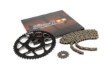 Grandinės komplektas 14x53 - 420 Stage6 aliuminio CNC juodas Peugeot / Rieju