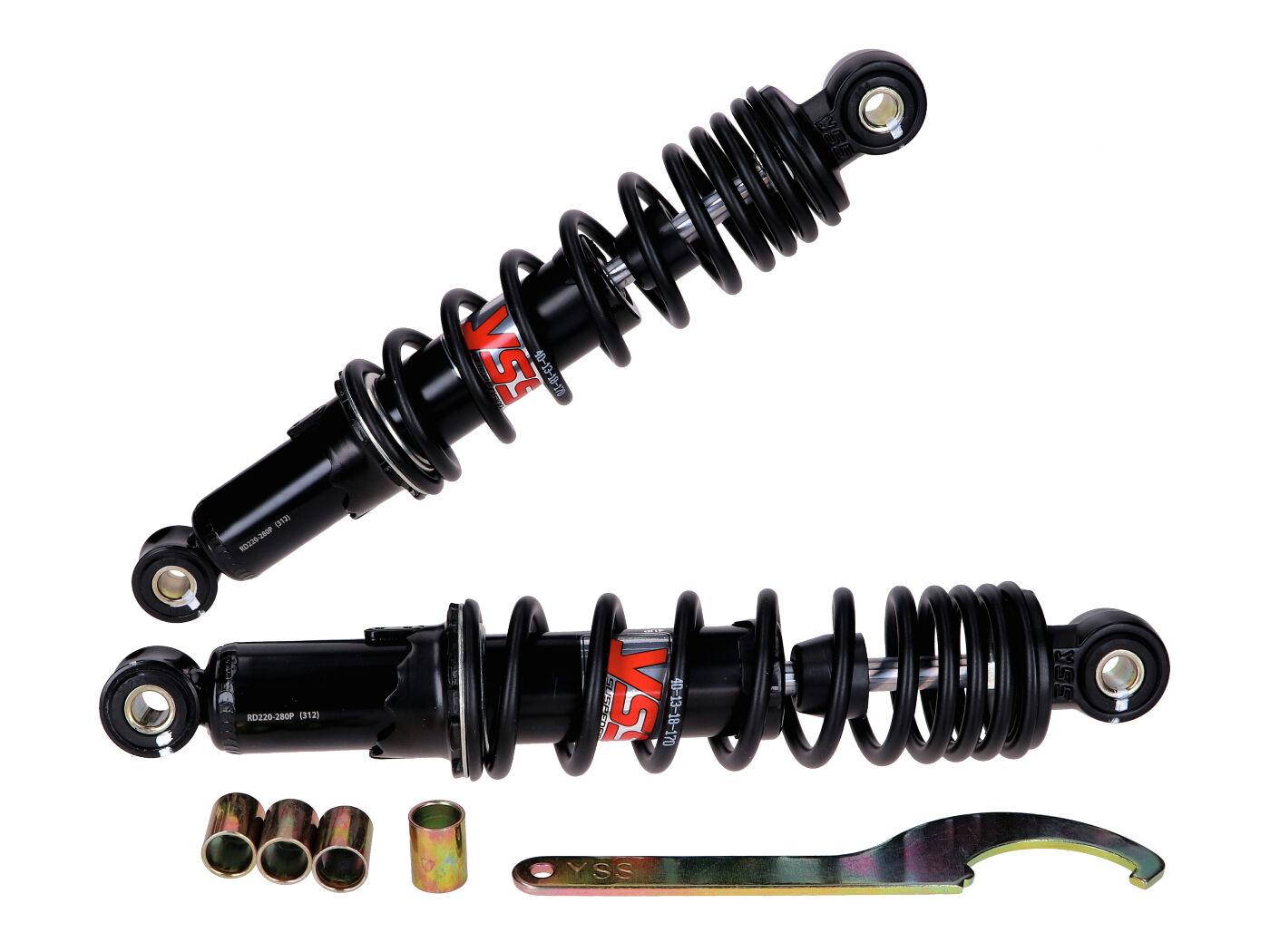 Amortizatorių komplektas YSS Pro-X juodas 280mm Puch Maxi, Tomos