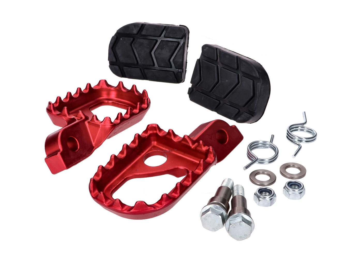 Kojų atramos komplektas CNC raudonas 16x24x3mm, skirtas Beta RR50 Enduro