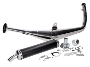 Išmetimo sistema Motegra Racing skirta 60-110cc poliruota įsk. galinis duslintuvas Simson S50, S51, S70