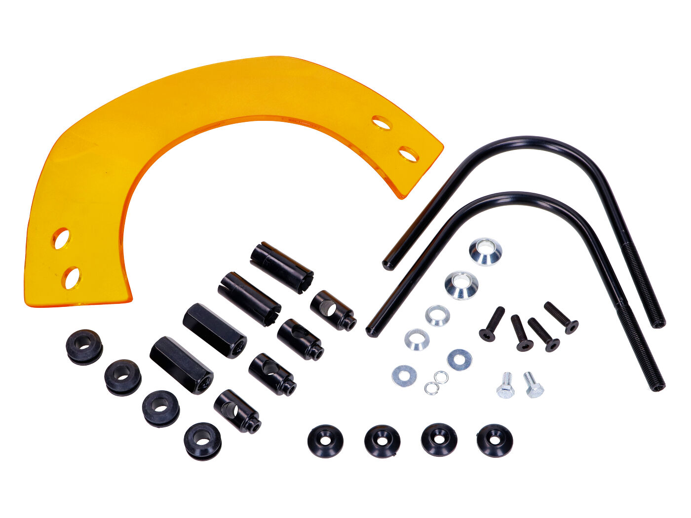 Priekinis stiklas trumpas geltonas atspalvis su laikikliu Vespa Keyless GTS 125 300 2023-