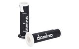 Juodos/baltos Domino A450 On-Road Racing rankenos (atvirais galais)
