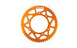 Galinė žvaigždutė 53 dantys - 420 Stage6 aliuminio CNC oranžinė Derbi DRD Pro