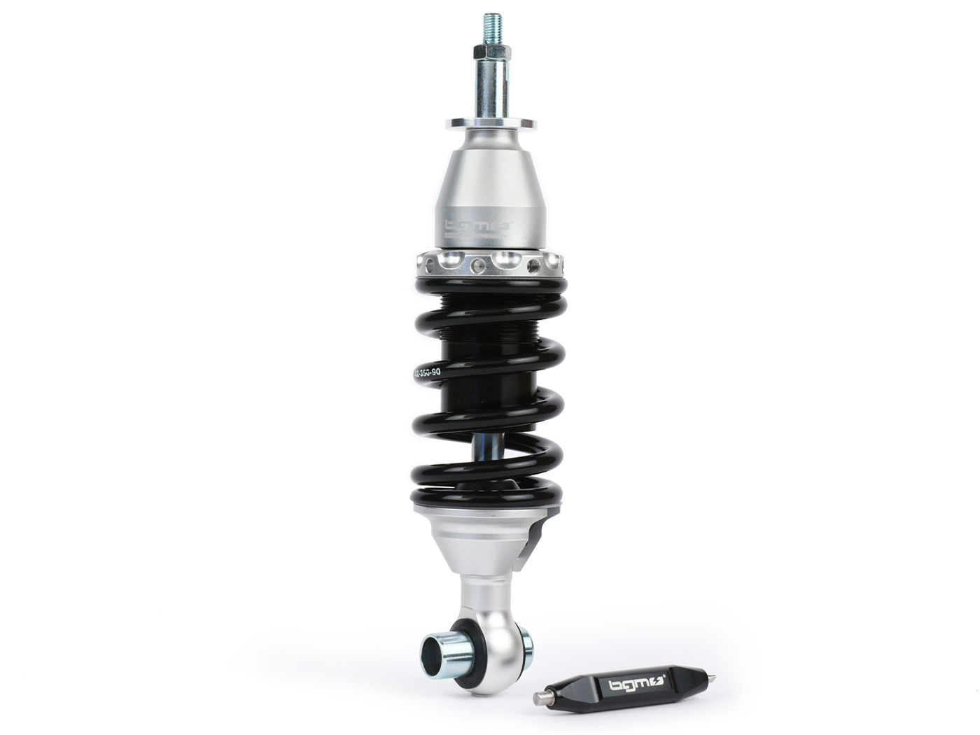 Priekinis amortizatorius BGM PRO SC/F1 SPORT 200mm, juodas/sidabras skirtas Vespa V50, PV125, ET3