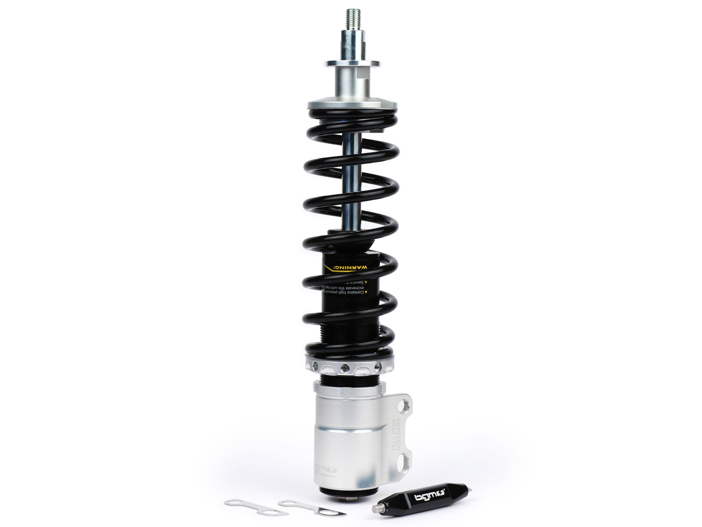 priekinis amortizatorius BGM PRO SC/F1 SPORT, 240mm, juodas/sidabras skirtas Vespa PX80, PX125, PX150, PX200, T5 125cc