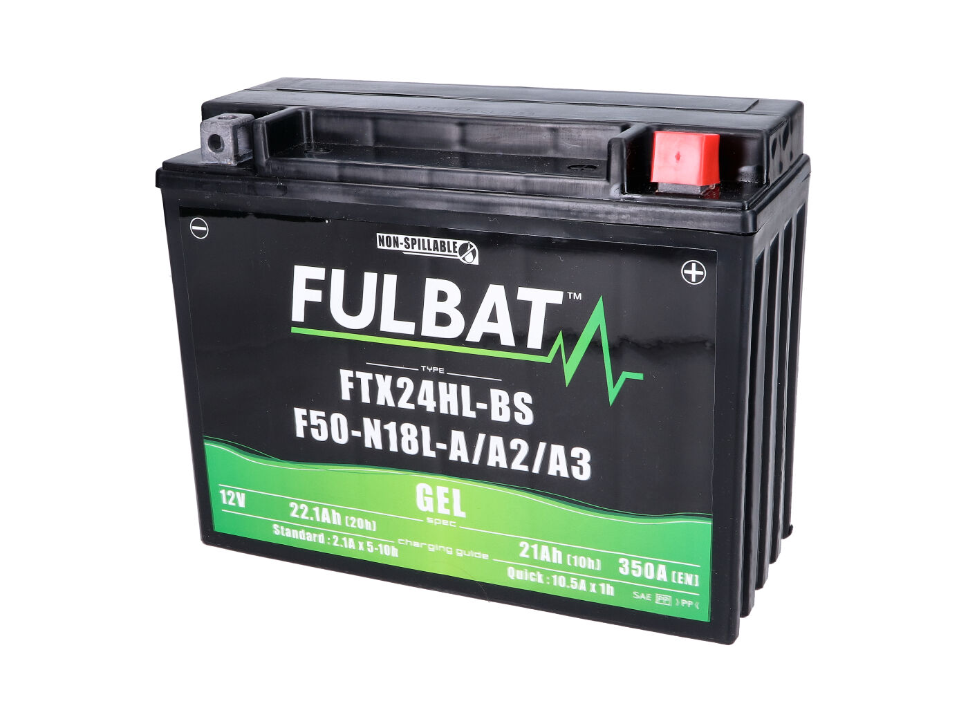 baterija Fulbat FTX24HL-BS F50N-18L-A/A2/A3 GEL motociklui, vejos traktoriui, vejapjovei, vejapjovei, sodo įrankiui, SSV, UTV