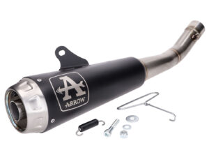 juodas Duslintuvas Arrow Pro-Race nerūdijančio plieno, skirtas Yamaha MT 125, YZF-R 125 4T Euro5 2020-