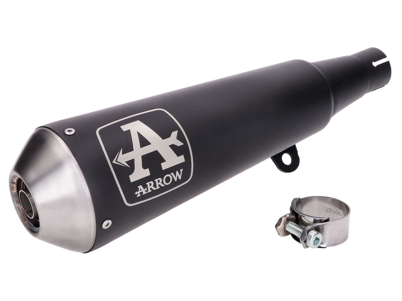Duslintuvas Arrow Pro-Race nerūdijančio plieno juoda, skirta Brixton BX, Felsberg 125XC Euro4 2019-