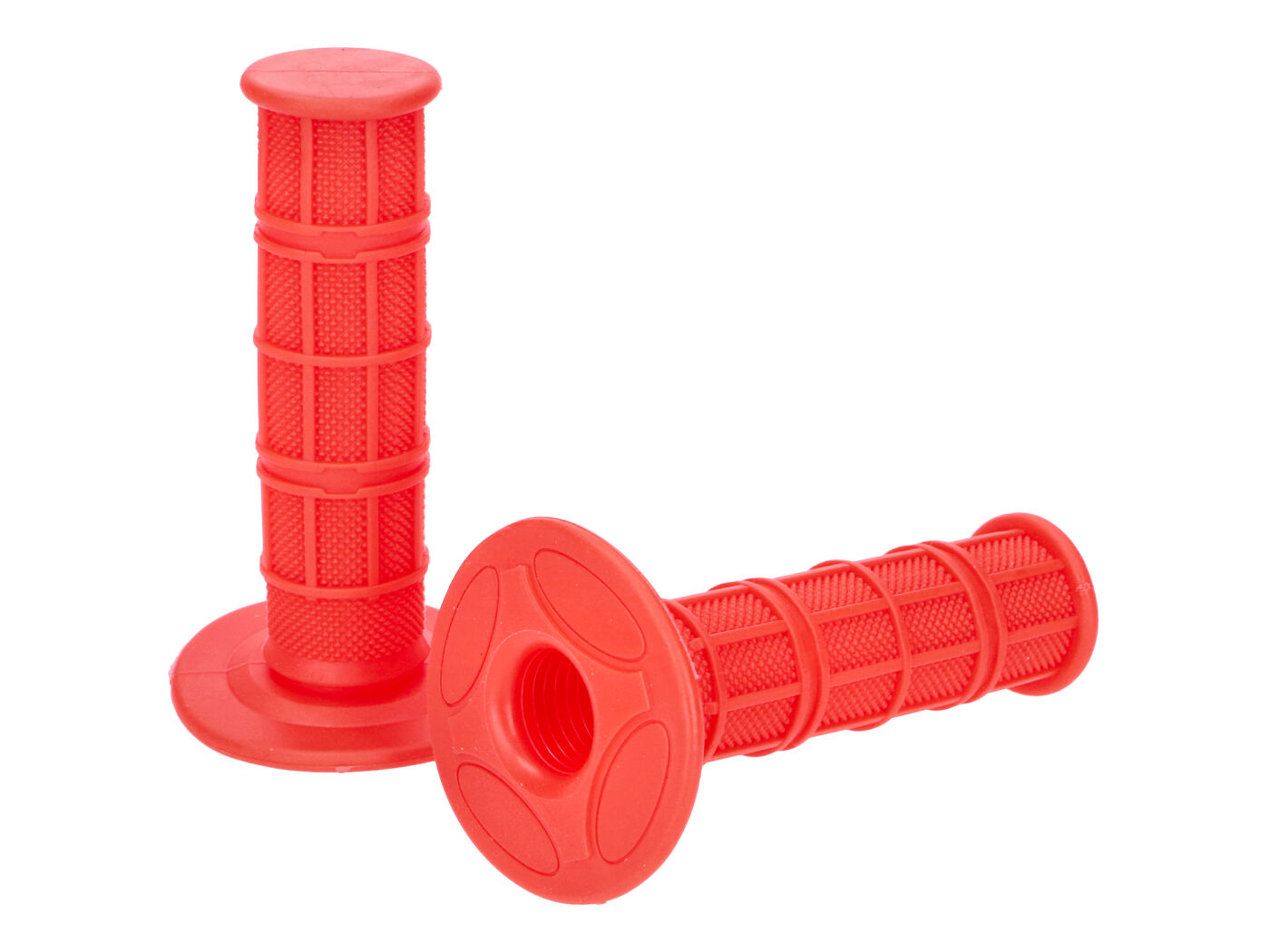 Rankenų komplektas Off-Road Waffle raudonas 22mm universalus