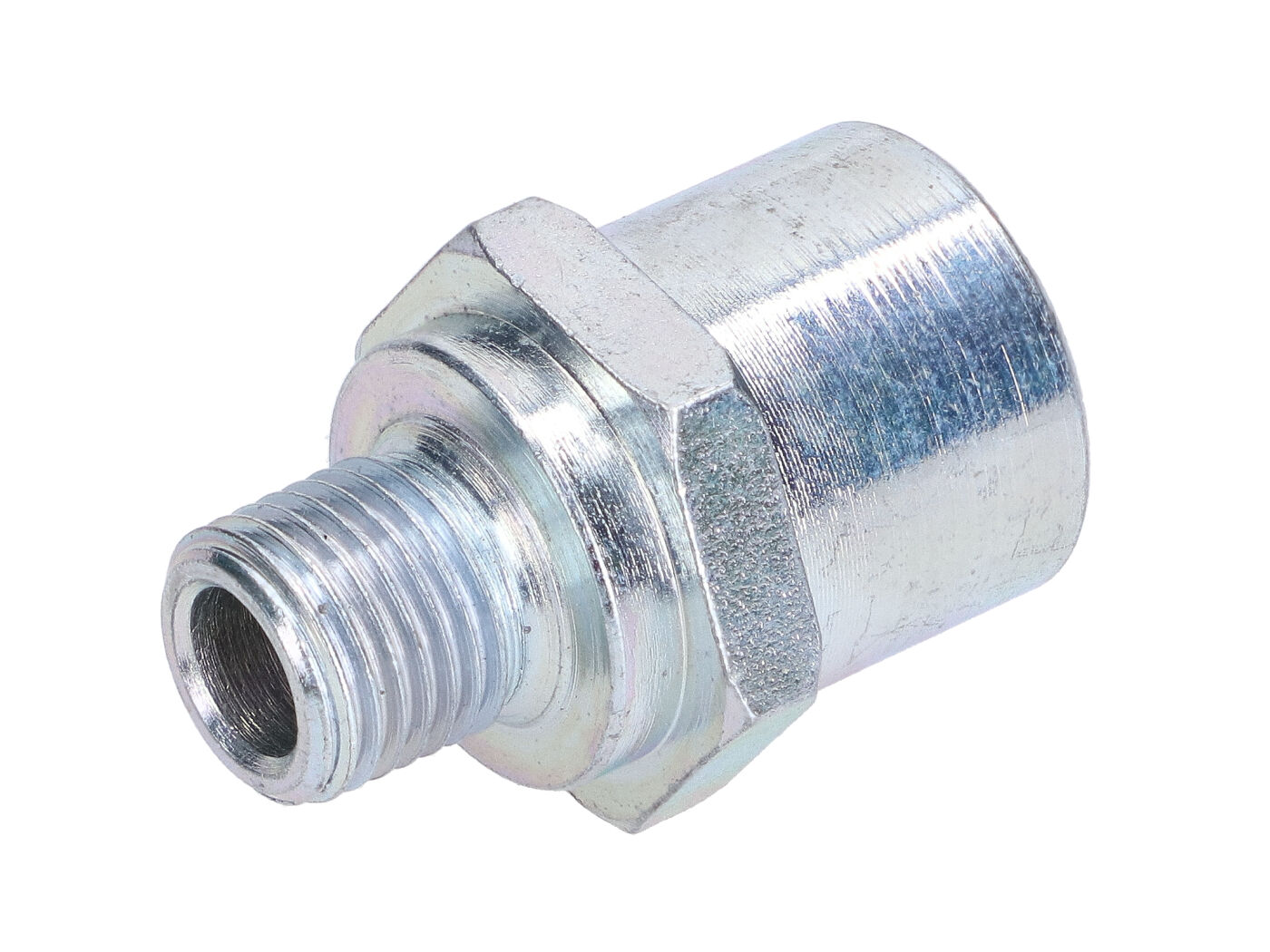 temperatūros jutiklio adapteris Malossi M10x1 iki M12x1.5, skirtas Aprilia SR50, Piaggio NRG Power Euro4