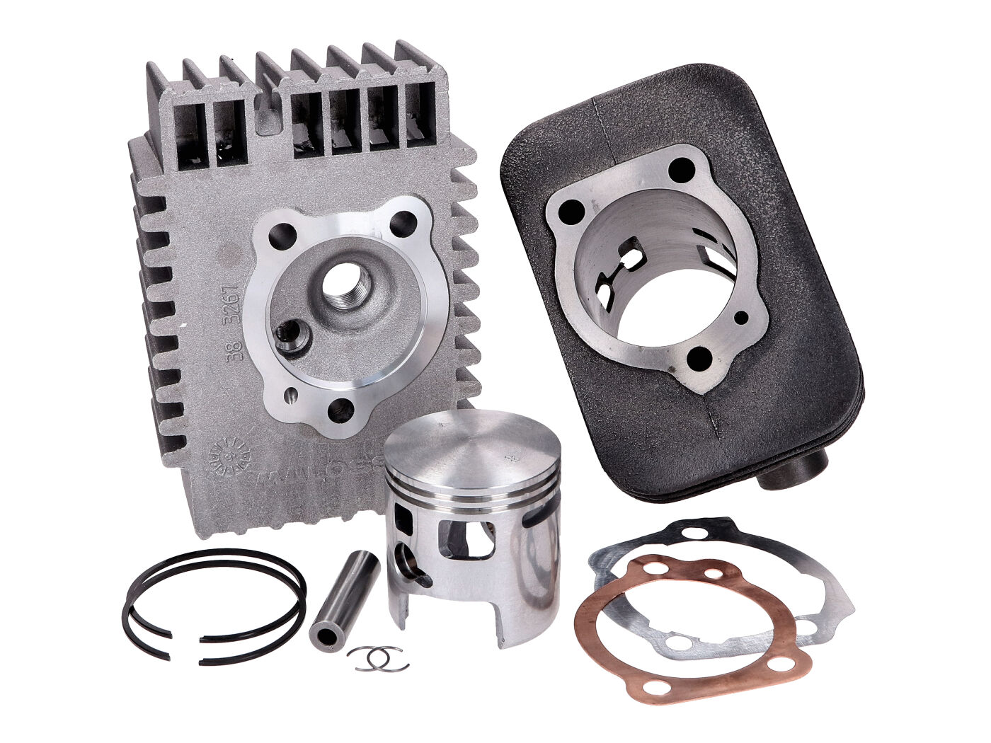 Cilindro komplektas Malossi racing 73cc 10mm Stūmoklio pirštas Piaggio Bravo, Boss, Grillo, SI