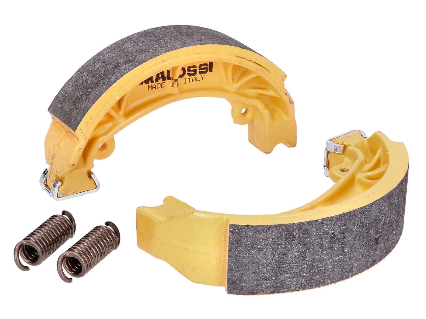 Būgninių stabdžių kaladėlių komplektas Malossi Brake Power T10 110x25mm priekis / galas, skirtas Aprilia Amico, Rally, Sonic, SR, Baotian BT49QT-2, 7, 9, 11, Benelli Naked, Honda Bali, Zoomer, Ruckus, Kymco Dink, Peugeot Speedfight