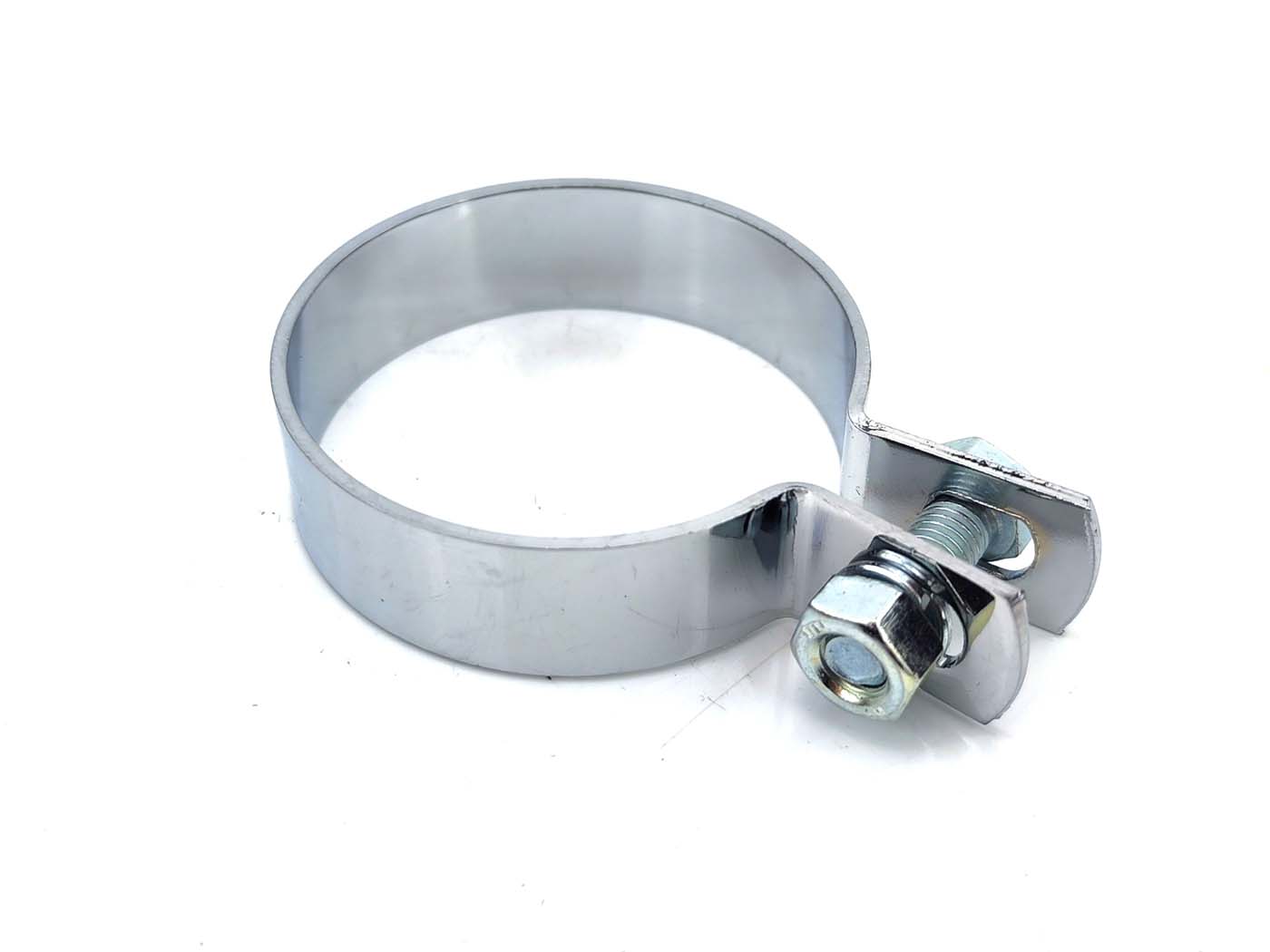 Išmetimo gnybtas chromas 60 mm 18 mm, skirtas Zündapp, Kreidler, Hercules, Puch, Simson, KTM, DKW, Miele, Göricke, Gritzner, Zündapp Bergsteiger, M 25, 50