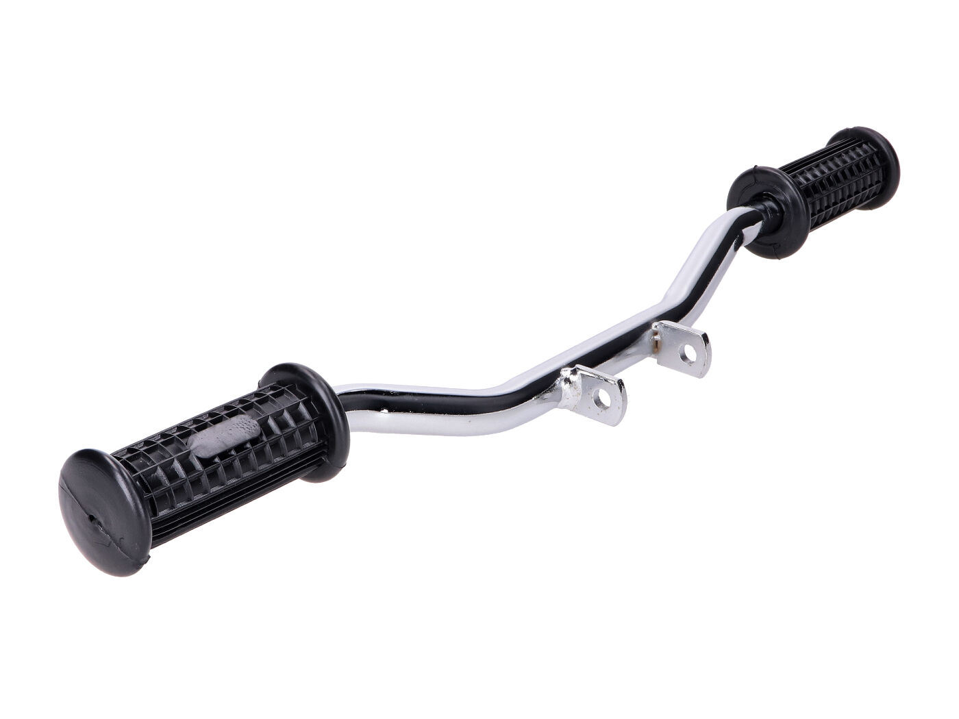 Kojų atramos vamzdis chromas 485mm 18mm su pėdų atramos gumomis, skirtomis Zündapp GTS 50, KS C 50 Sport, Super, CS