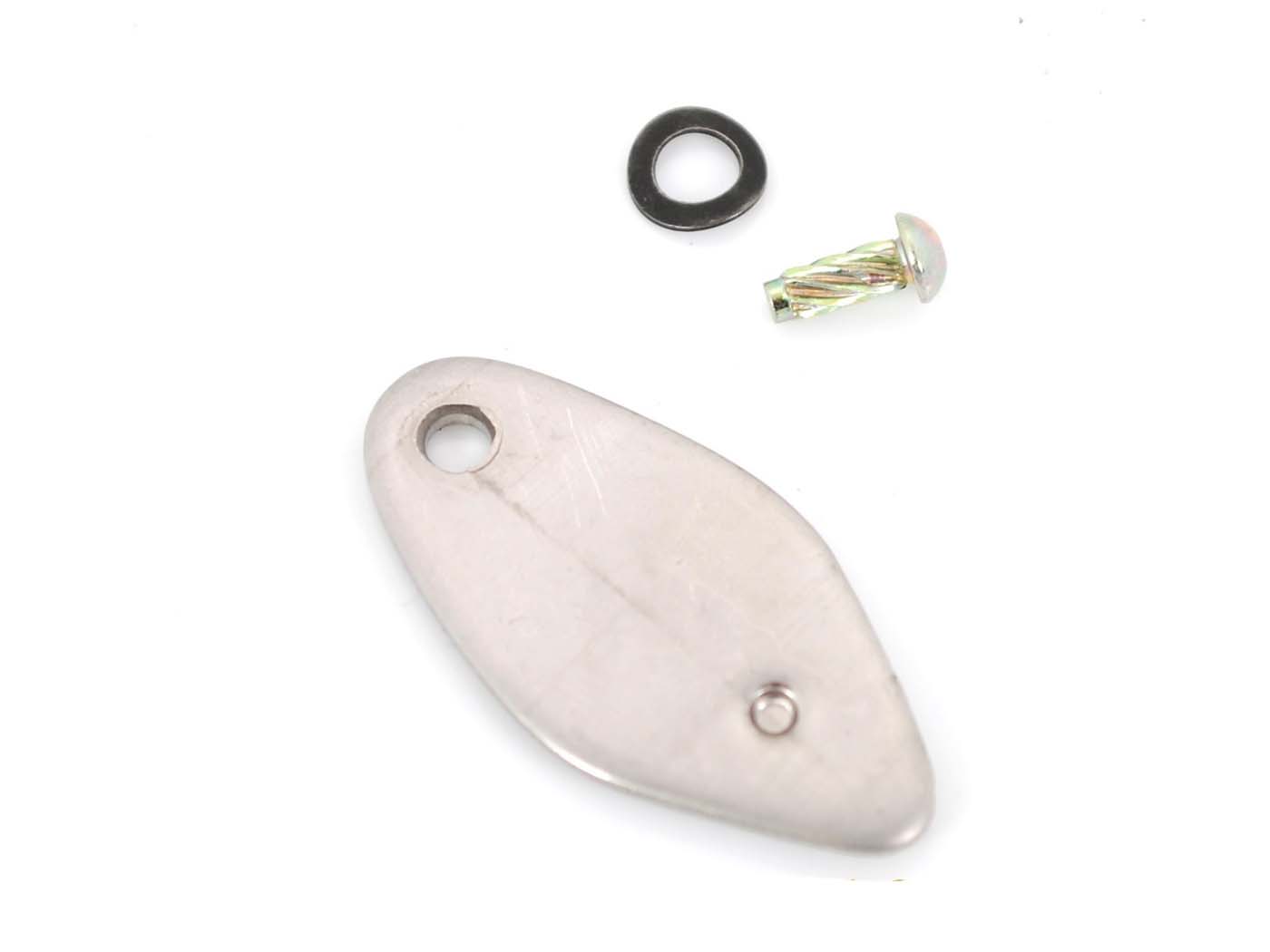 Metalinis vairo spynos dangtelis su dantyta vinimi ir poveržle Piaggio Vespa 50 N, SR, Sprinter 50, 90, 90 S, SS, Sprint 150, Super 125, Si, Gilera EC1, 80, 125
