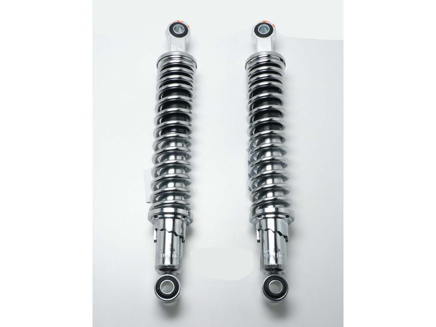 Atramos chromuotos 335 mm 5 krypčių reguliuojamos 10 mm/12 mm tvirtinimo angos, skirtos Zündapp GTS, C 50 Sport, KS, Hercules, Kreidler, Puch mopedui, mopedui