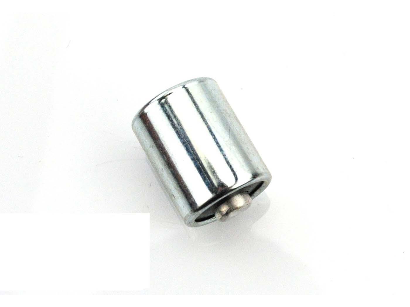 Kondensatorius Goebel 18mm x 23mm litavimo kontaktas, skirtas Zündapp Automatic Moped, ZA, ZB, ZD, TS, ZR, CS, CX, Hai, GTS, C, Bergsteiger, Hercules MX, Prima, M, MK, K, Kreidler Florett, Flory, MF, MP, Puch Monza, Maxi, X, MS, VS, DS, VZ