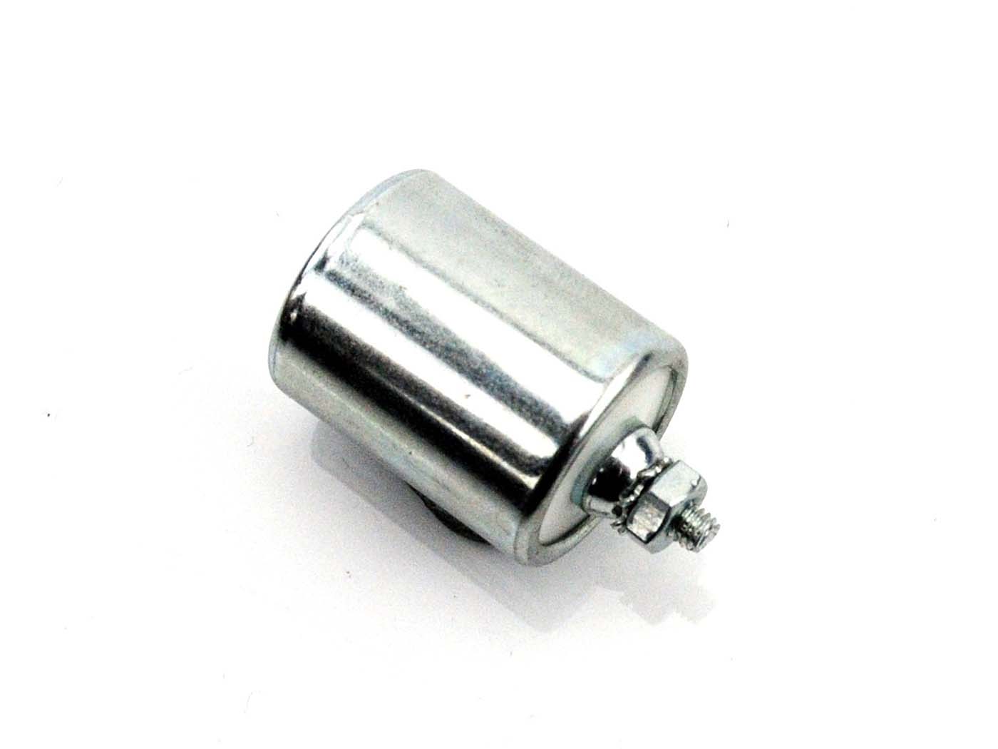 Uždegimo kondensatoriaus Goebel varžtinė jungtis 18mm x 23mm, skirta Zündapp Automatic Moped, ZA, ZB, ZD, TS, ZR, CS, CX, Hai, GTS, C, Bergsteiger, Hercules MX, Prima, M, MK, K, Kreidler Florett, Flory , MF, MP, Puch Monza, Maxi, X, MS, VS, DS, VZ, DKW, KTM, Rixe,