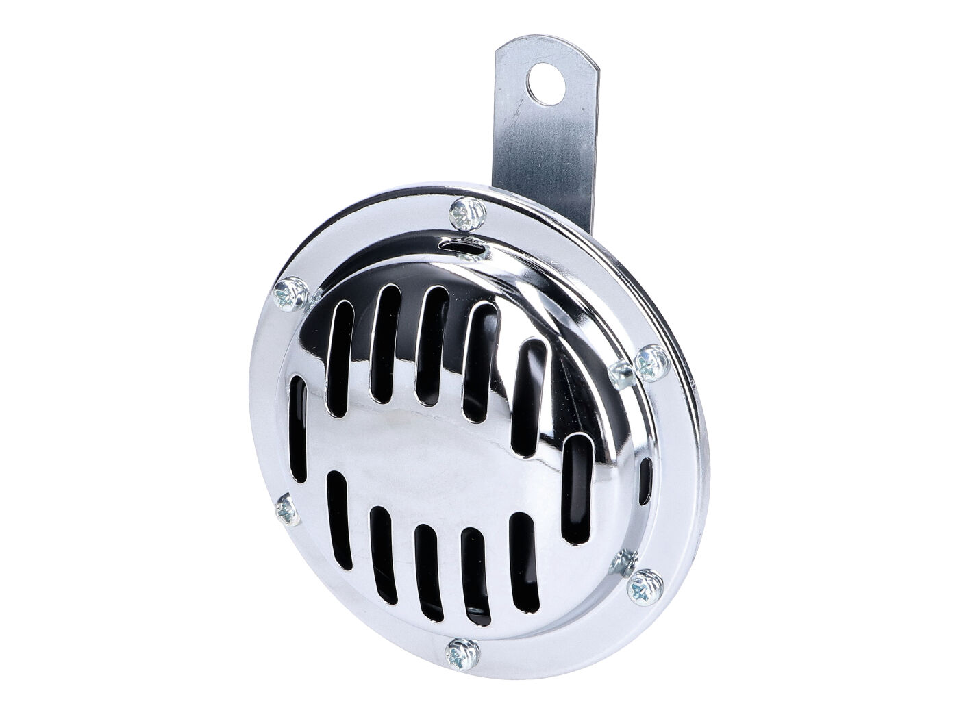 Horn 6V nuolatinės srovės 100mm nerūdijantis plienas, skirtas Maico, DKW, NSU, Miele, Horex, Zündapp, BMW, EMW, MZ RT125/1, RT125/2, RT125/3, Hercules, NSU Fox, Konsul, Lux, Max, Superlux, Horex Regina, maištininkas, imperatorius