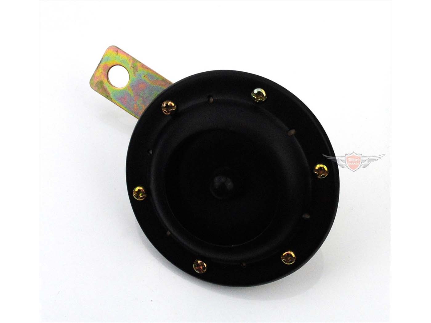 Horn 12V kintamoji srovė 75mm juoda mopedui, mopedui, mokickui