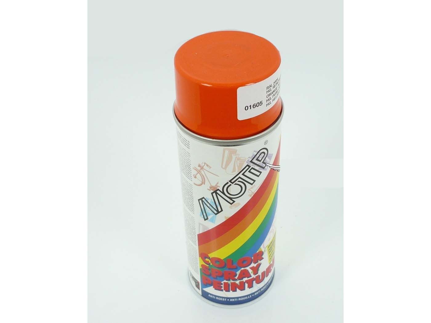 Dažų purškimo balionėlis alkidiniai dažai 400ml oranžinės spalvos RAL 2004 mopedui mokick