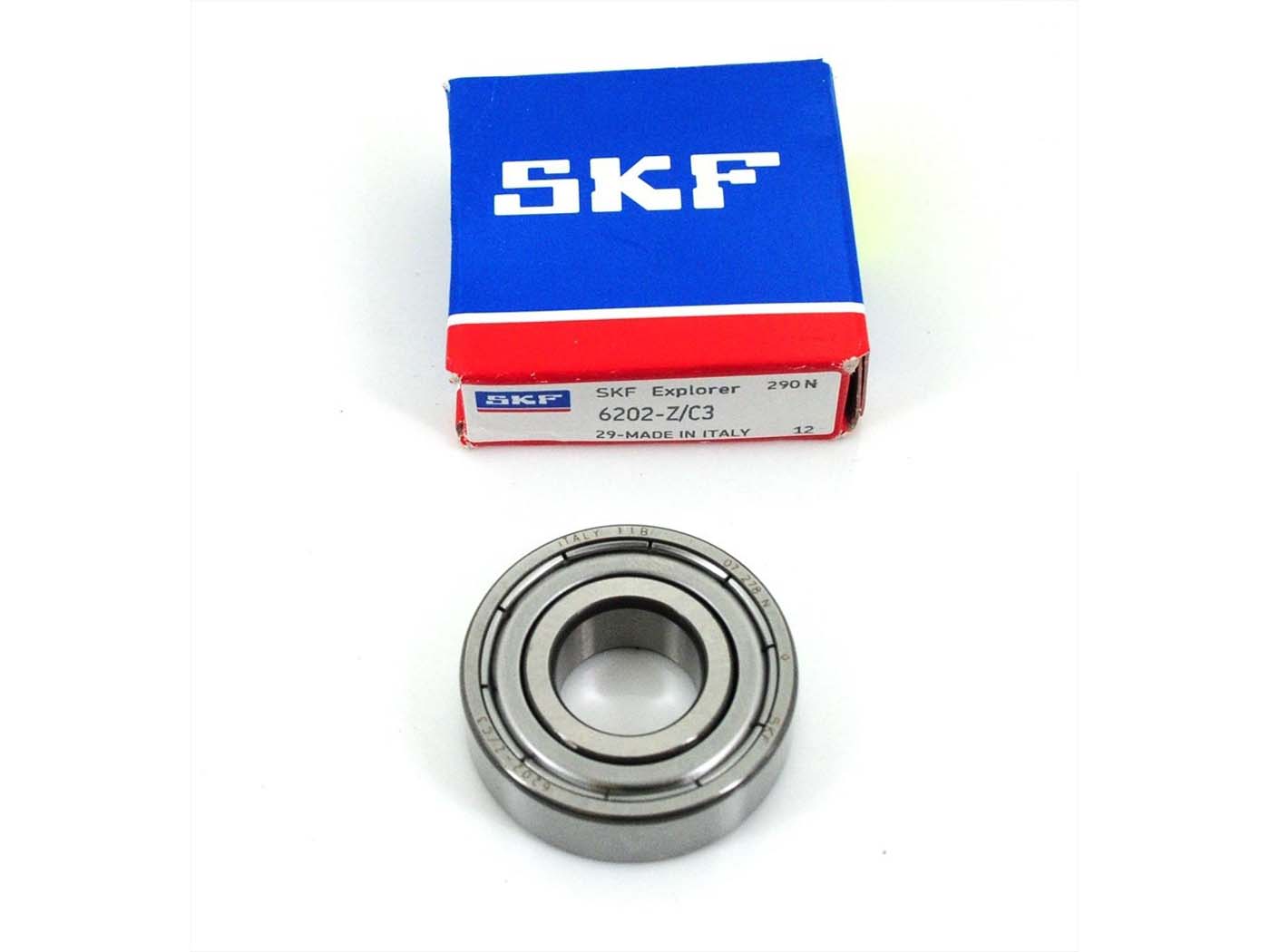 Rutulinis guolis SKF 6202-Z/C3 15x35x11mm, skirtas Zündapp, Kreidler, Hercules, Puch, Sachs