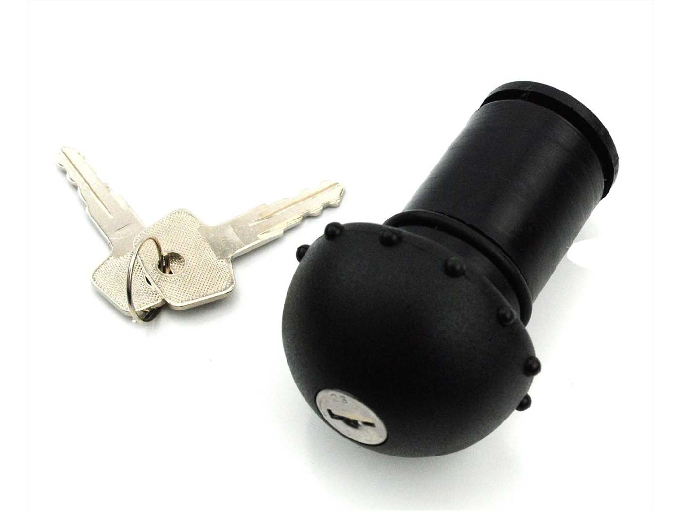 Bako dangtelis rakinamas juodas 55 mm x 32 mm su 2 rakteliais Piaggio Ciao, Peugeot 103