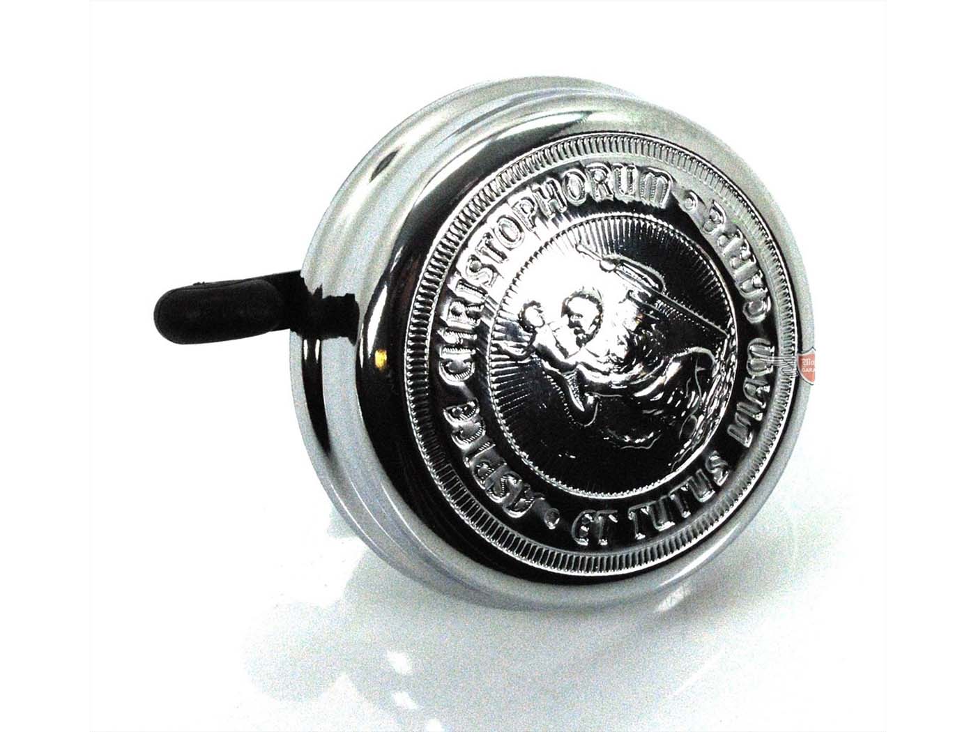 Blizgantis chromuotas 60 mm Christopherus raštas, skirtas Hercules, Zündapp, Kreidler, Puch, Miele, KTM, DKW, Rixe, NSU