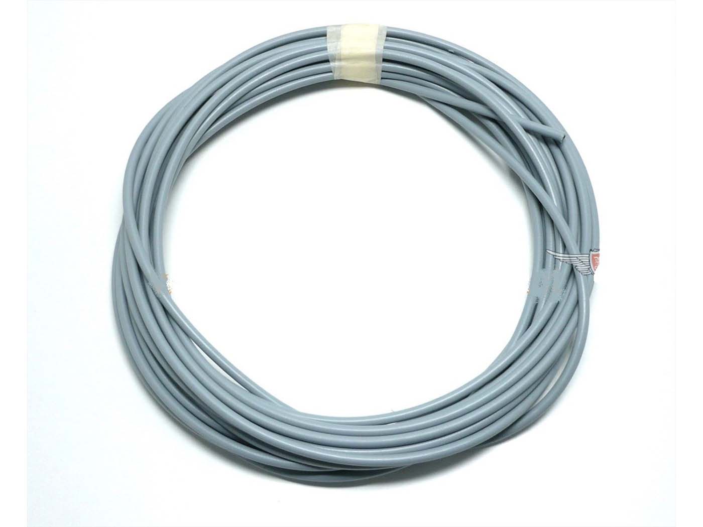 Pilkas kabelio dangtelis, 10 m 2,6 mm x 5 mm, skirtas Hercules K 50 RE SE RL SL, 220, 219, Prima, M, Zündapp GTS KS C Super, Sport, Bergsteiger M 25 50, R Roller, Super Combinette, Sport Kreidler Florett, Flory MF MP, Puch VS DS VZ Ponny, KTM, Miele, Göricke, DKW, NSU,