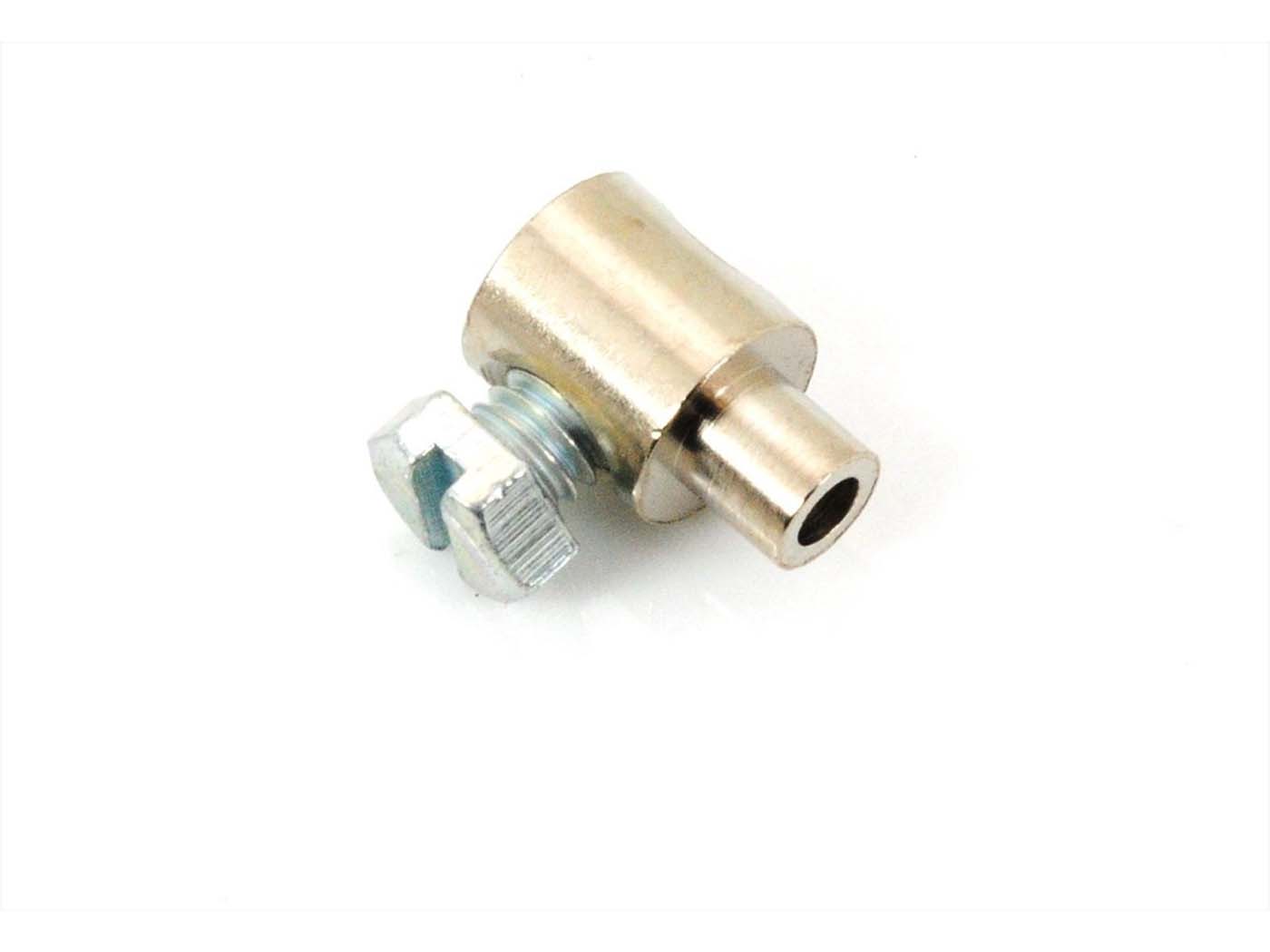 Žalvarinis 7x10,5 mm sraigtinis antgalis 2,5 mm, skirtas Zündapp, Kreidler, Hercules, Puch, Miele, DKW, NSU, KTM