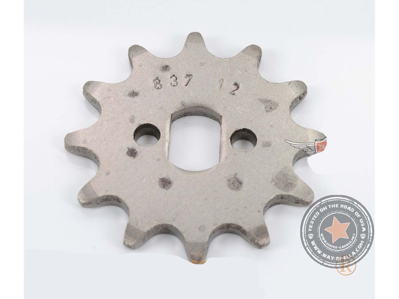 Plieninis krumpliaratis Esjot 12 dantų ovalus tvirtinimas 15x10mm, skirtas Zündapp Bergsteiger M 25 type 434-02, 50 434-01, automatiniam mopedui 442, ZR 10 447, 20 30 ZA 460, 40 A ZB 22, ZD 4646