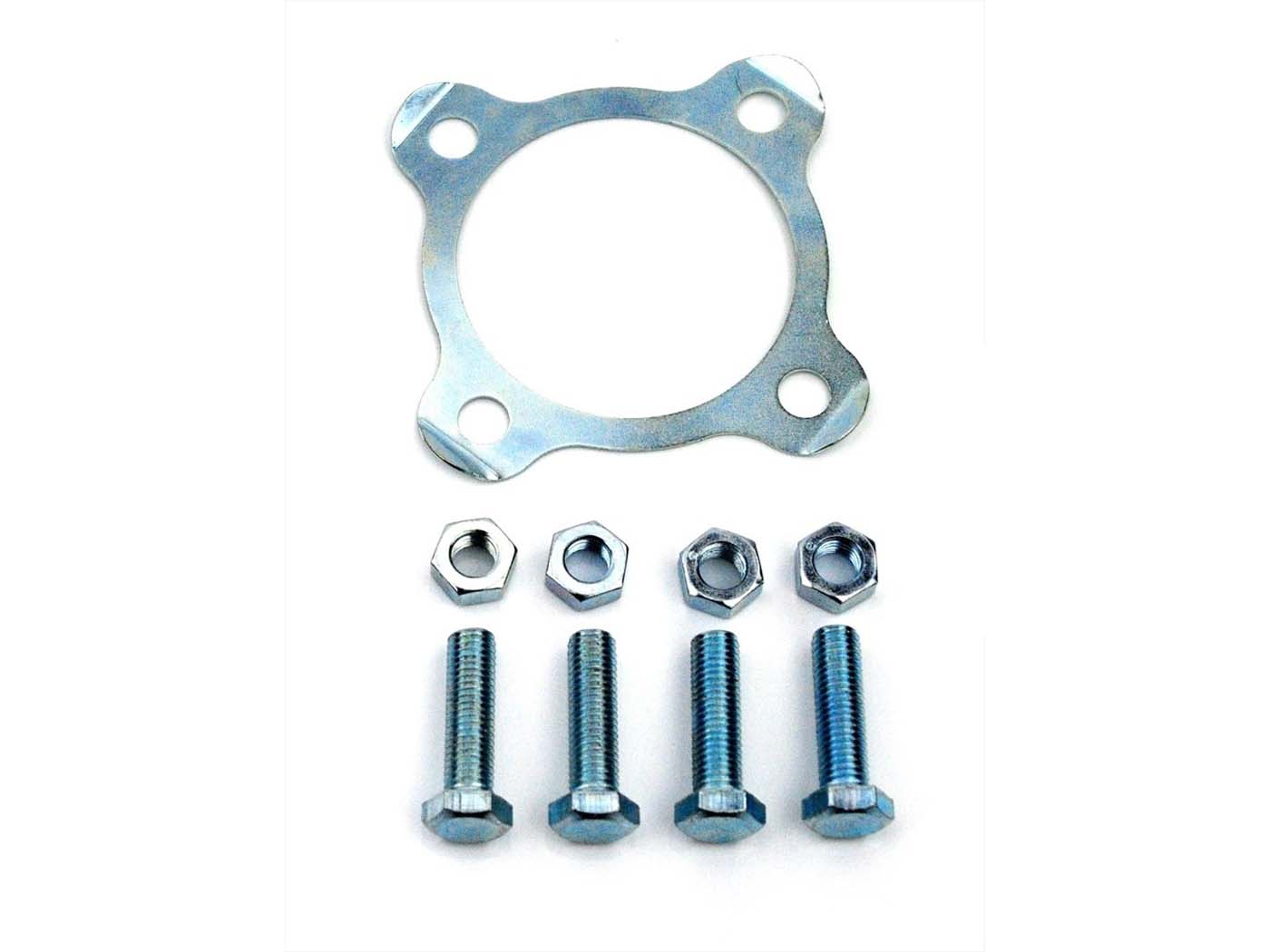 Fiksavimo plokštė su varžtais plieninė 4 skylės Hercules Prima 1, 2, 3, 4, 5, 6, M Optima 3S, Zündapp A 25 Automatinis mopedas, tipas 460-02, 460-01, Garelli Cross, KTM 505