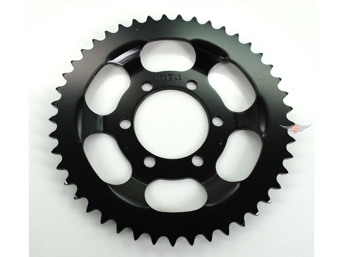 Žvaigždutė Esjot plieno 45 dantų juoda 120 mm, skirta Zündapp ZD 20, 40, 25, ZL Hai CX 25 TS, ZS ZE C 50 Sport Type 517-021, 529-010, GTS 50, Super Combinette 429, 433, 551, Falconette 425, 435
