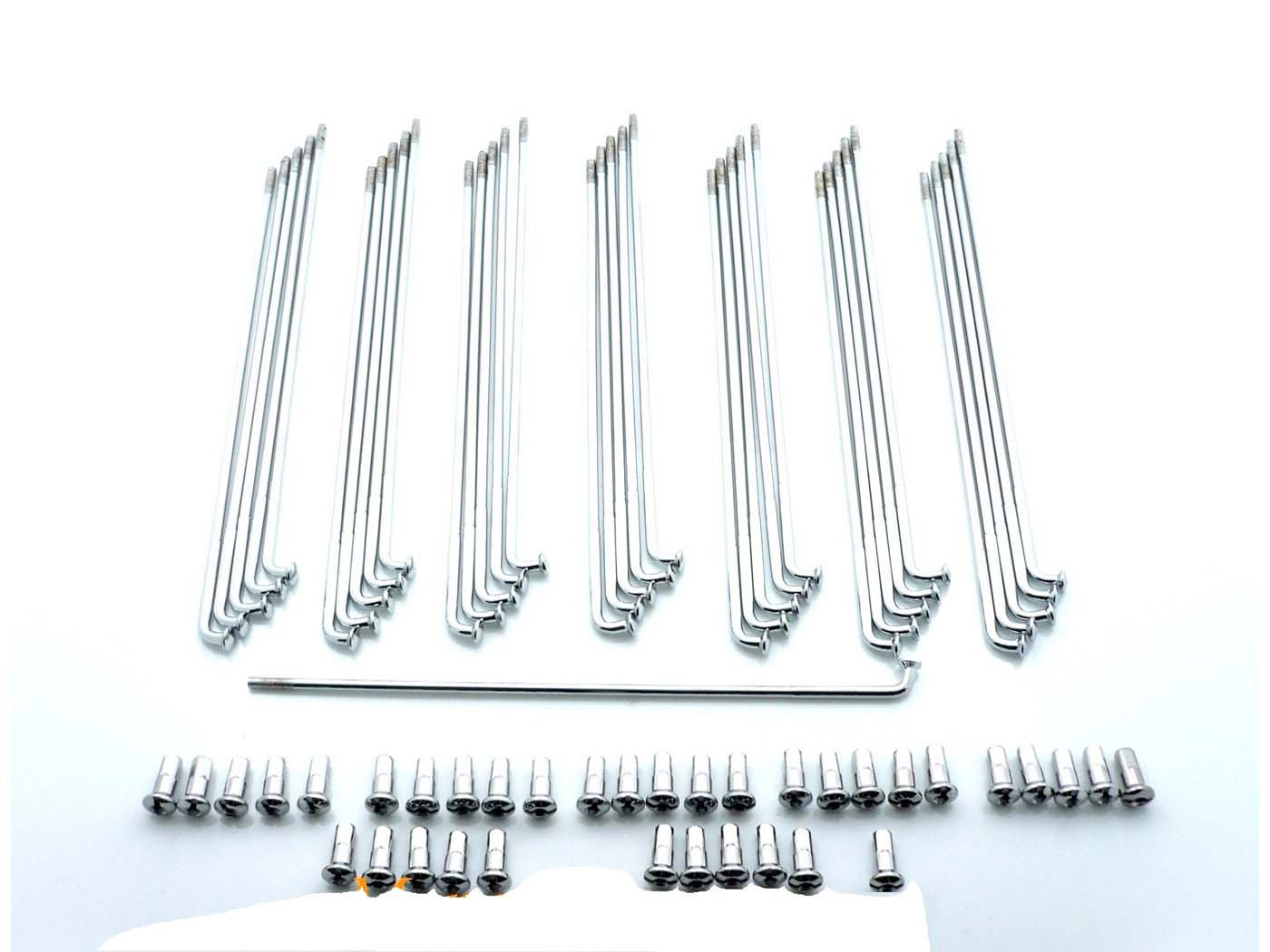 Chromuoti stipinai 181x3mm su užsukamu galiuku (36 vnt.), skirti Zündapp KS 50, GTS 550, C 50 Sport, Super