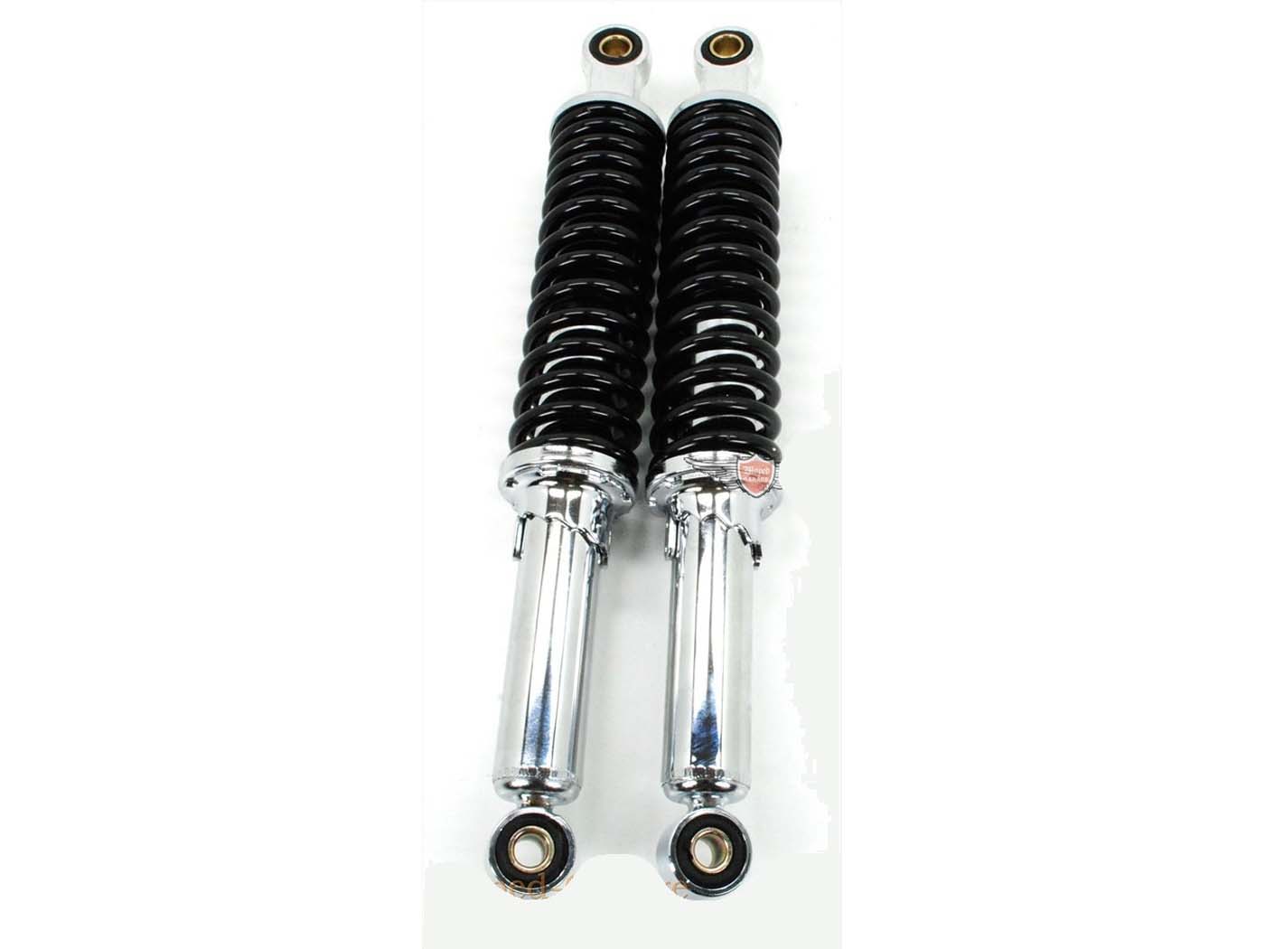 Amortizatorius chromas 395 mm juodas hidraulinis 5 krypčių reguliuojamas 10 mm 12 mm, skirtas Zündapp, Hercules, Kreidler, Puch Moped, Moped Mokick