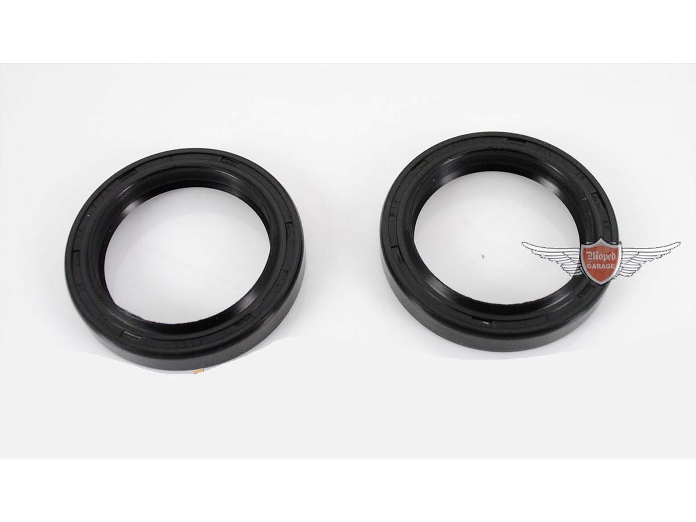 Priekinių šakių riebokšlių komplektas juodas Yamaha, DT 80 LC 2, TZ 125, SR 250