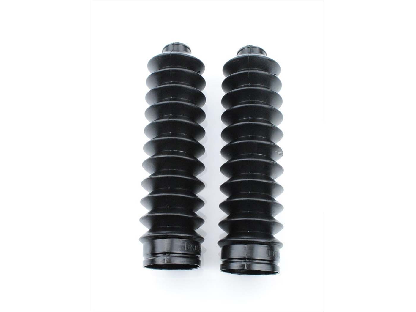 Priekinių šakių Polisport dumplių komplektas juodas 28x46mm 215mm skirtas Yamaha
